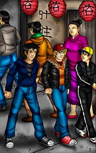 Jason, Daniel, and Richard Liu in Chinatown